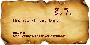 Buchvald Tacitusz névjegykártya
